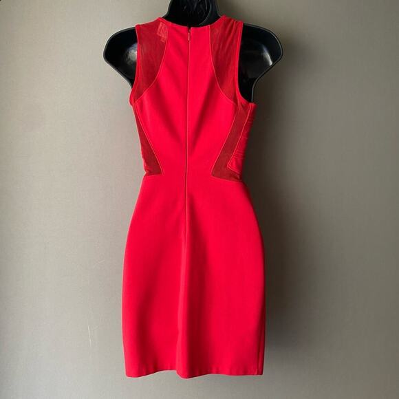 Parker sz XS Red Sheer Cutout Bodycon Sheath Mini Dress - Picture 8 of 10